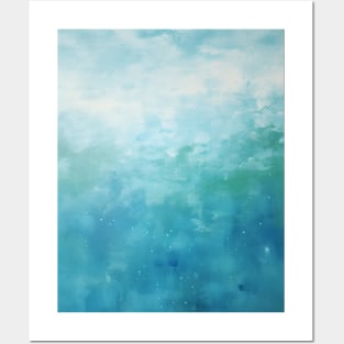 Seafoam Blue Abstract Posters and Art